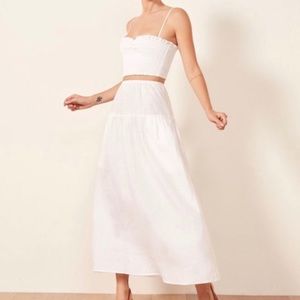 Reformation Kitty Two Piece Linen Set White